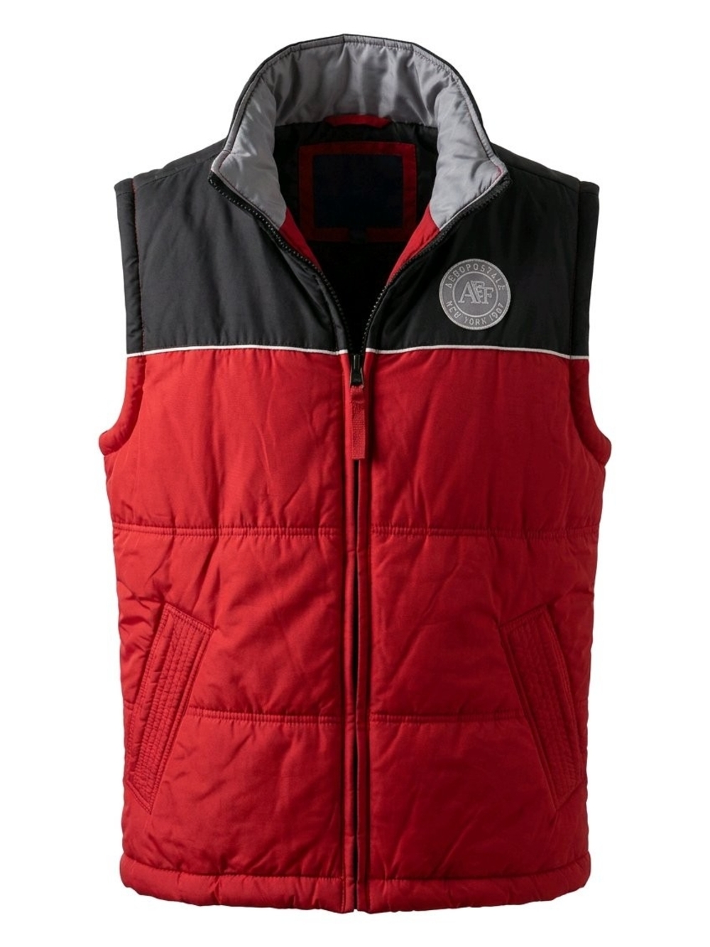 Aéropostale Men's Red and Black Puffer Vest - Size Medium - NWT